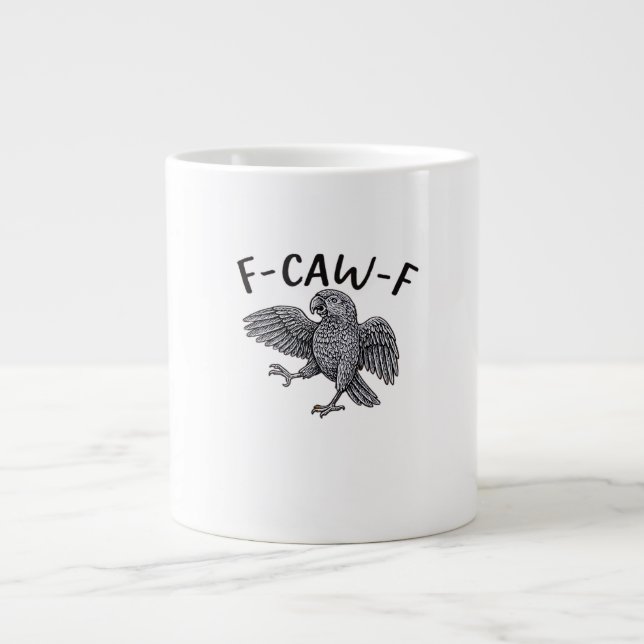 F Caw F Minimalistisk Ren Design Jumbo Mugg (Framsidan)
