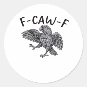 F Caw F Minimalistisk Ren Design Runt Klistermärke