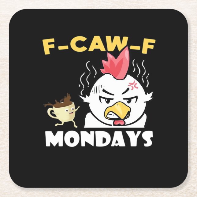 F-Caw-F Mondays Classic Minimal Clean Underlägg Papper Kvadrat (Framsidan)