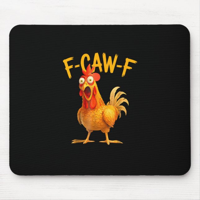 F-Caw-F Pun Funny Chicken Rooster Cawing Grunge Musmatta (Framsidan)