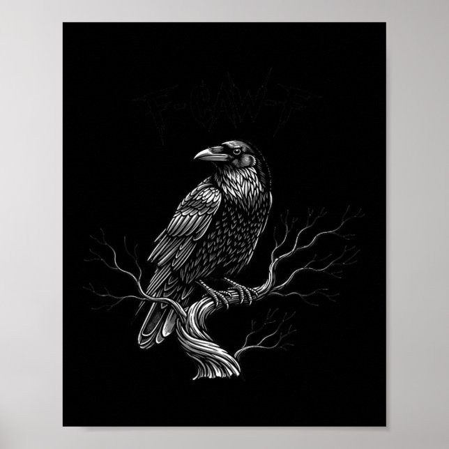 F-caw-f - Raven - Kråka - Halloween Costume Premiu Poster (Framsidan)