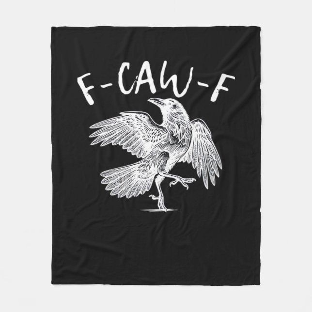 F-Caw-F Raven Retro Classic Fleecefilt (Framsidan)