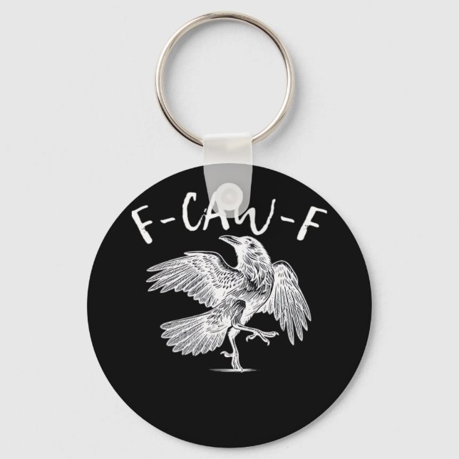 F-Caw-F Raven Retro Classic Nyckelring (Framsida)