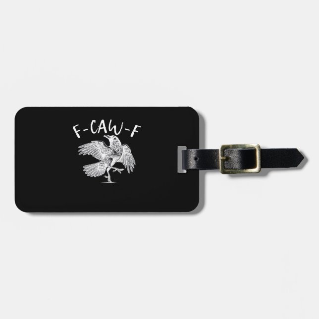 F-Caw-F Raven Vintage Grafik Bagagebricka (Horisontell Framsida)