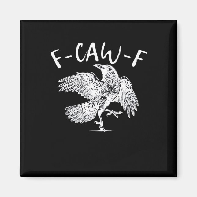 F-Caw-F Raven Vintage Grafik Magnet (Framsidan)