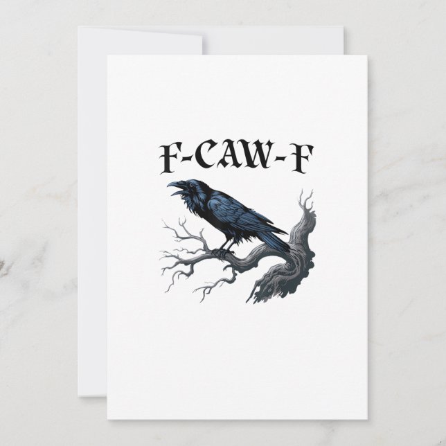 F-Caw-F Rolig Fågel Kråka Julkort (Framsida)