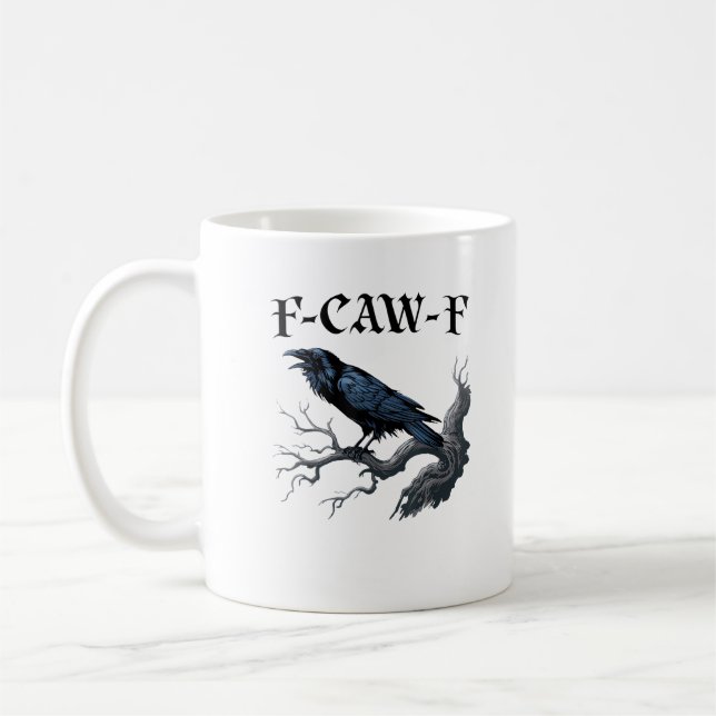 F-Caw-F Rolig Fågel Kråka Kaffemugg (Vänster)