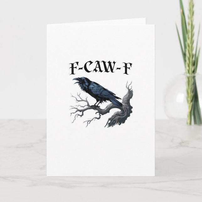 F-Caw-F Rolig Fågel Kråka Kort (Framsida)