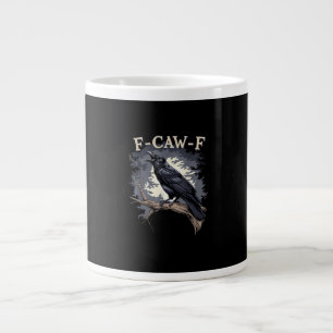 F Caw F Rolig Fågel Kråka Kreativt Ledigt Design Jumbo Mugg