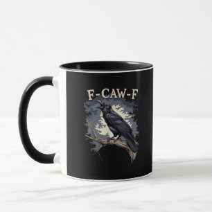 F Caw F Rolig Fågel Kråka Kreativt Ledigt Design Mugg