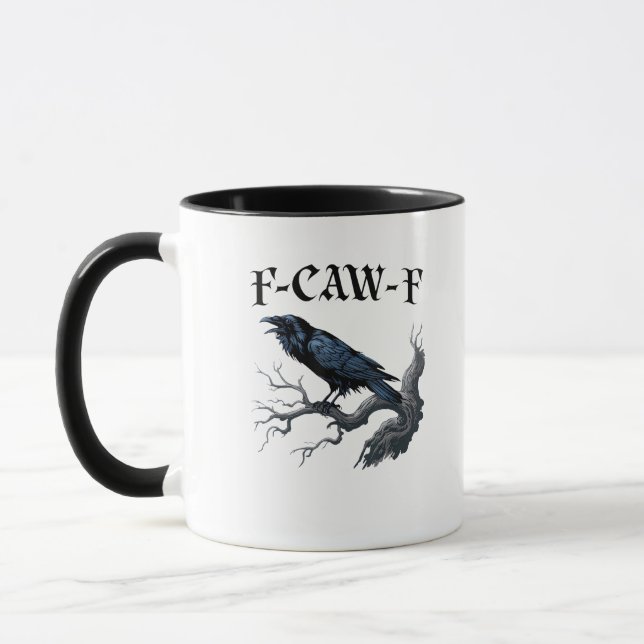 F-Caw-F Rolig Fågel Kråka Mugg (Vänster)
