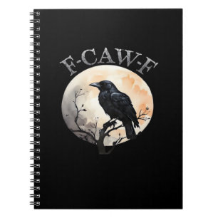F Caw F Rolig Fågel Måne Minimal Ren Stil Anteckningsbok