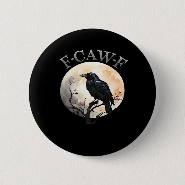 F Caw F Rolig Fågel Måne Minimal Ren Stil Knapp (Framsida)