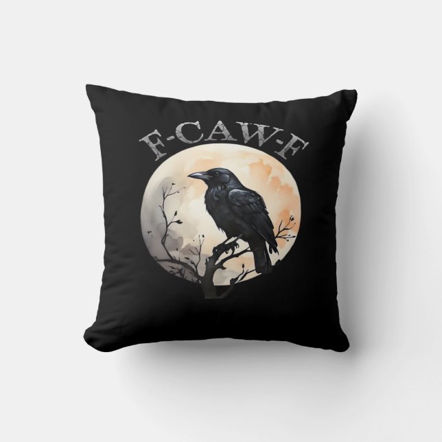 F Caw F Rolig Fågel Måne Minimal Ren Stil Kudde (Framsida)