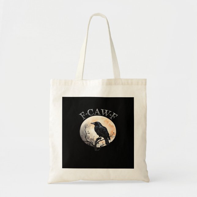 F Caw F Rolig Fågel Måne Minimal Ren Stil Tygkasse (Framsidan)