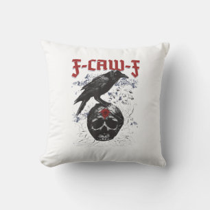 F-Caw-F Rolig Halloween Kråka Korp Gotisk Humor Kudde