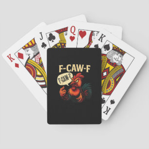 F Caw F Rolig Ilsken Tupp Grafisk Retro Stil Casinokort
