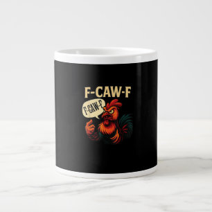 F Caw F Rolig Ilsken Tupp Grafisk Retro Stil Jumbo Mugg