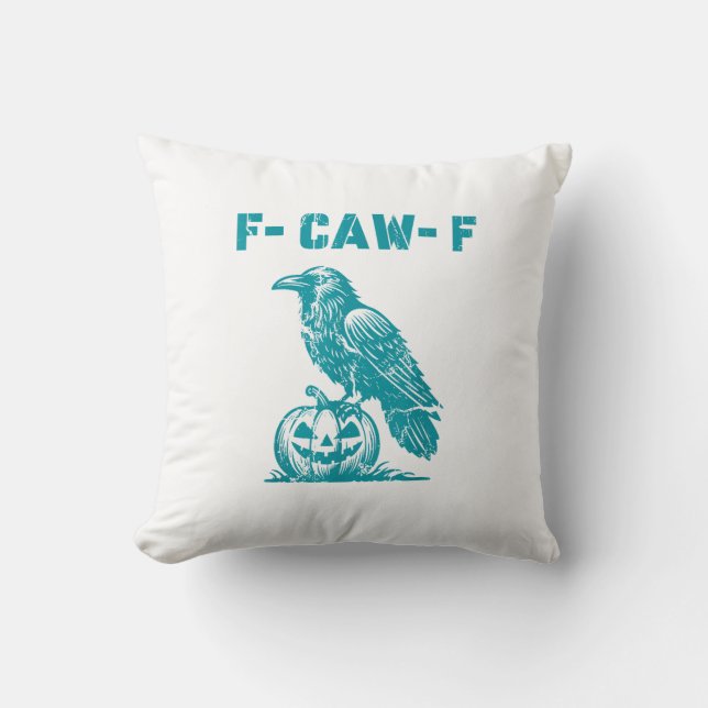 F-Caw-F Rolig Korp Gotisk Kråka Retro Klassiker Kudde (Framsida)