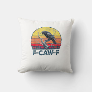 F-Caw-F Rolig Korp Kråka Vintage Gotisk Fågel Skäm Kudde