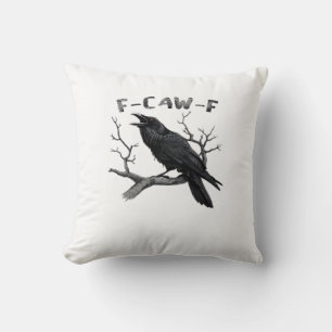 F-Caw-F Rolig Korp Puns Goth Kråka Humor Estetik Kudde