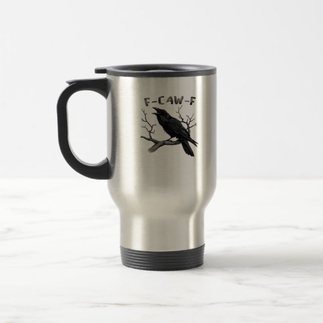 F-Caw-F Rolig Korp Puns Goth Kråka Humor Estetik Resemugg (Vänster)