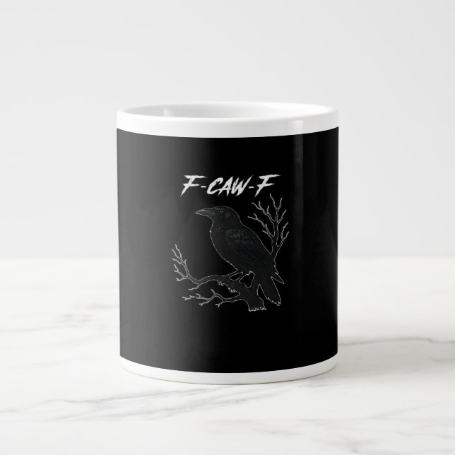 F-Caw-F Rolig Kråka Estetisk Casual Jumbo Mugg (Framsidan)