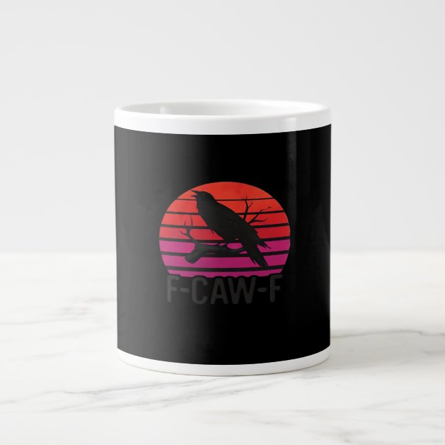 F-Caw-F Rolig Kråka Klassisk Minimal Ren Jumbo Mugg (Framsidan)