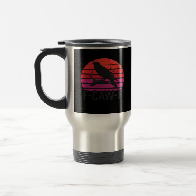 F-Caw-F Rolig Kråka Klassisk Minimal Ren Resemugg (Vänster)