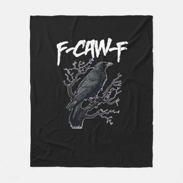F-Caw-F Rolig Kråka Minimal Ren Fleecefilt (Framsidan)