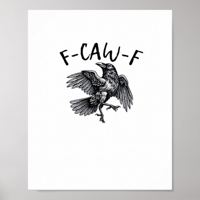 F Caw F Rolig Kråka Vintage Grafisk Poster (Framsidan)