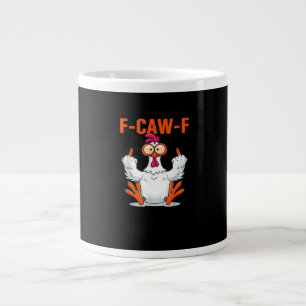 F Caw F Rolig Kyckling Humor Citat Vintage Stil Jumbo Mugg