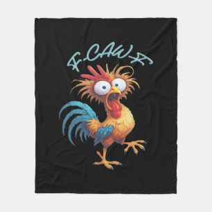 F Caw F Rolig Kyckling Humor Retro Stil Fleecefilt