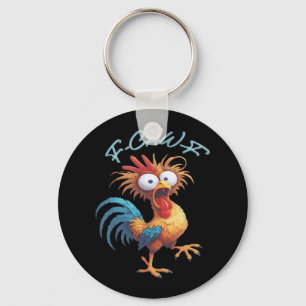 F Caw F Rolig Kyckling Humor Retro Stil Nyckelring