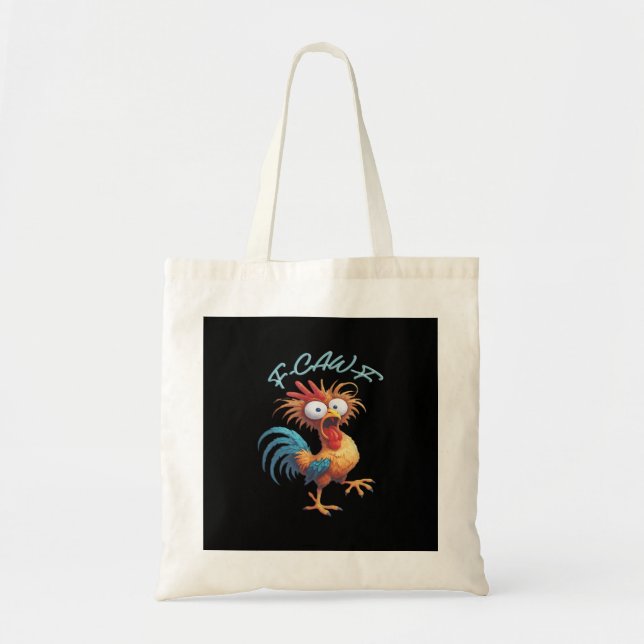 F Caw F Rolig Kyckling Humor Retro Stil Tygkasse (Framsidan)