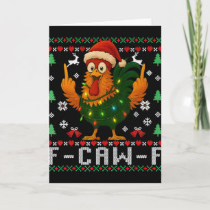 F-caw-f Rolig Kyckling Humor Tupp Jul Fula Kort