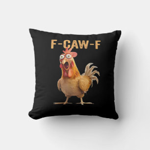 F Caw F Rolig Kyckling Humor Tupp Meme Klassiker Kudde