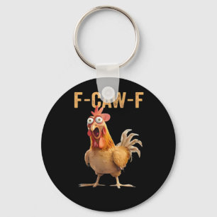 F Caw F Rolig Kyckling Humor Tupp Meme Klassiker Nyckelring