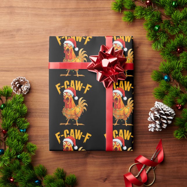 F-Caw-F Rolig Kyckling Julbelysning Santa Hatt  Presentpapper (Julgåva)