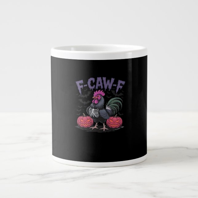 F Caw F Rolig Kyckling Klassisk Enkel Ren Stil Jumbo Mugg (Framsidan)