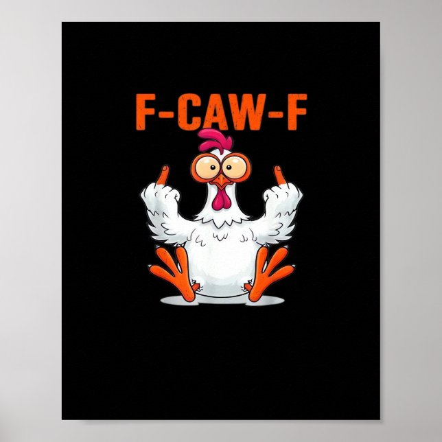 F-Caw-F Rolig Kyckling Klassisk Minimal Ren Poster (Framsidan)