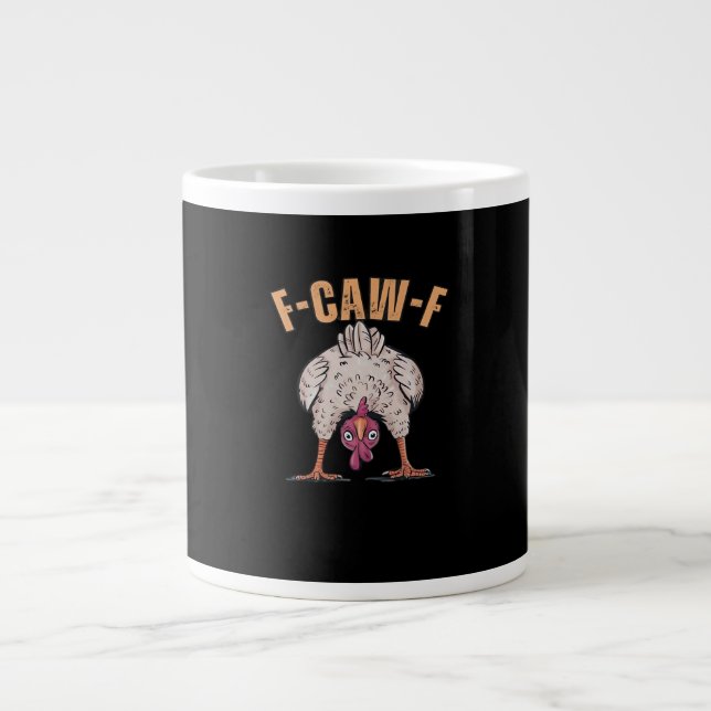F Caw F Rolig Kyckling Klassisk Retro Cool Stil Jumbo Mugg (Framsidan)