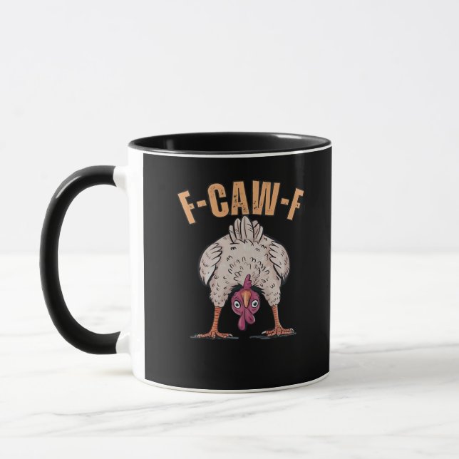 F Caw F Rolig Kyckling Klassisk Retro Cool Stil Mugg (Vänster)