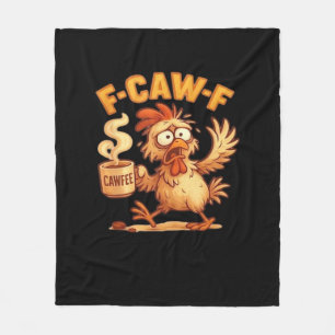 F Caw F Rolig Kyckling Klassisk Retro Grafik Fleecefilt
