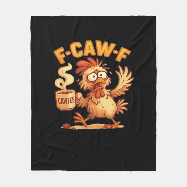 F Caw F Rolig Kyckling Klassisk Retro Grafik Fleecefilt (Framsidan)