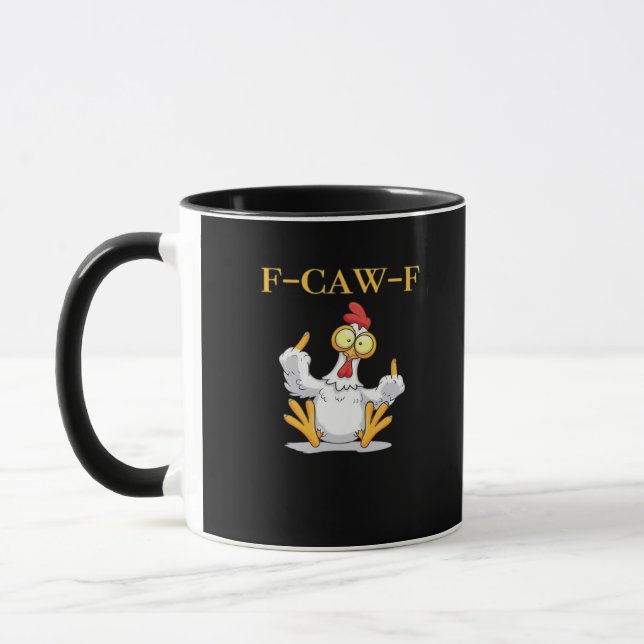 F-Caw-F Rolig Kyckling Retro Klassiker Mugg (Vänster)