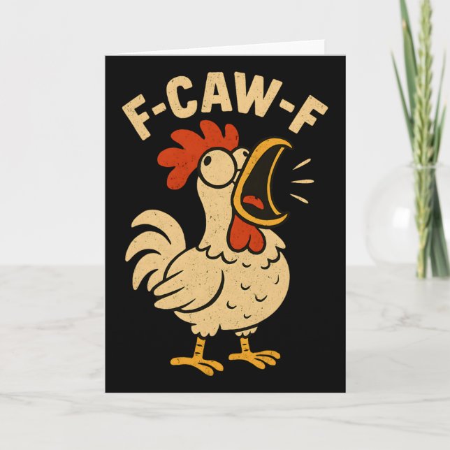 F Caw F Rolig Kyckling Tupp Män Kvinnor Fcawf  Kort (Framsida)