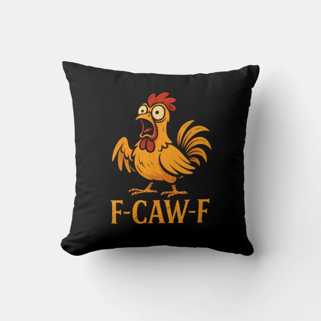 F-Caw-F Rolig Kycklinghumor Kyckling Meme Kyckling Kudde (Framsida)