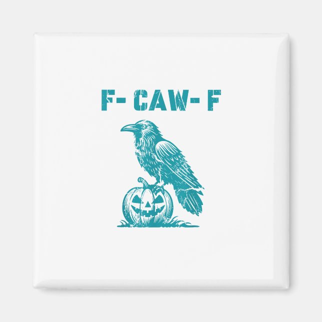 F-Caw-F Rolig Raven Gotisk Kråka Retro Klassiker Magnet (Framsidan)