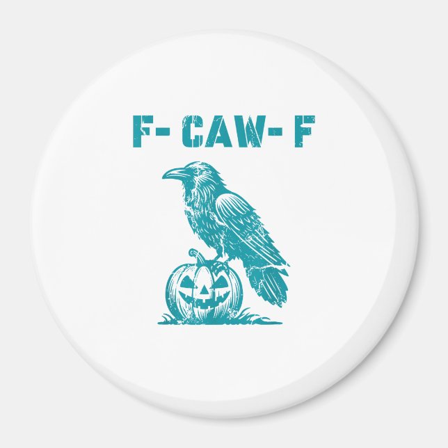 F-Caw-F Rolig Raven Gotisk Kråka Retro Klassiker Magnet (Framsidan)